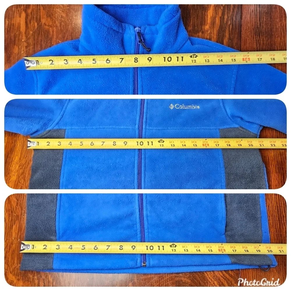 COLUMBIA Men's Full Zip Long Sleeve Fleece Blue & Black Jacket Size S - Picture 8 of 12